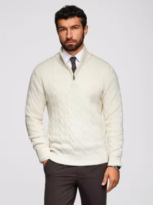 Pulover pentru bărbați OMBRE OM-SWZS-0138 CREMĂ