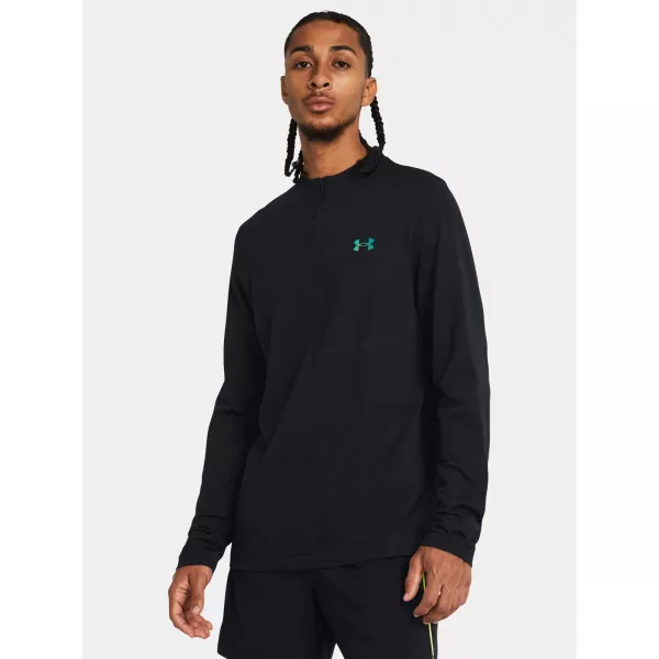  Tricou pentru bărbați UNDER ARMOUR VANISH ELITE SEAMLESS 1/4 ZP 1382798-001 NEGRU 