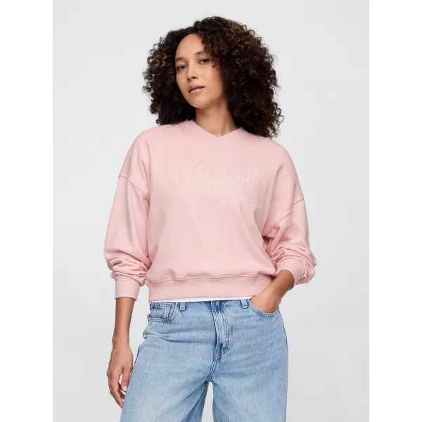  Hanorac de dama GAP LOGO WEDGE NECK SWEATSHIRT 714869-01 TRANDAFIR CEȚOS 
