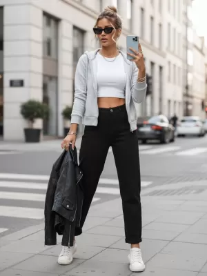 Pantaloni de dama DSTREET UY2868 NEGRU