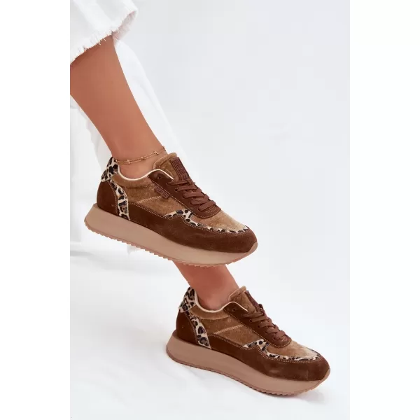  Adidași de damă BIG STAR OO274A313 MARO/BEJ Pantofi Big Star 