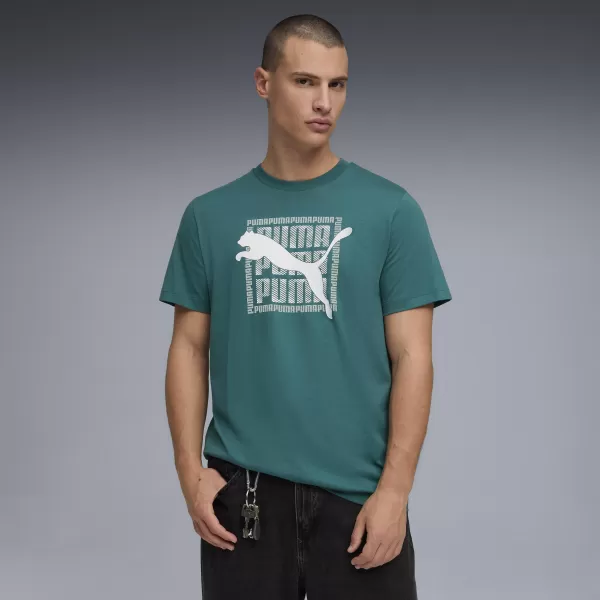  Tricou pentru bărbați PUMA GRAPHIC TEE 691775_41 GHEAȚĂ DE SMARALD 