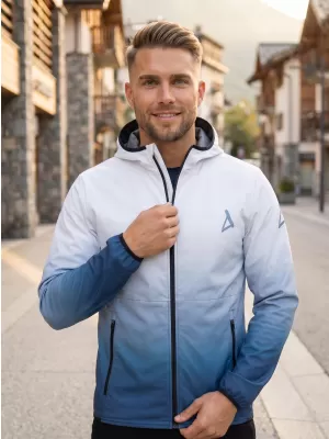 Jachetă softshell premium pentru bărbați ALTISPORT VOJ/ALM126JACK01 BLEUMARIN/ALB