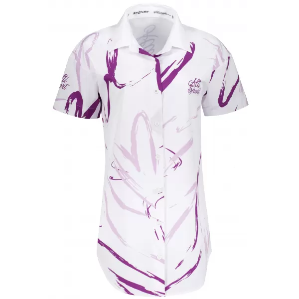  Cămașă premium pentru femei ALTISPORT VOJ/ALW049KOS01 ALB/VIOLET 