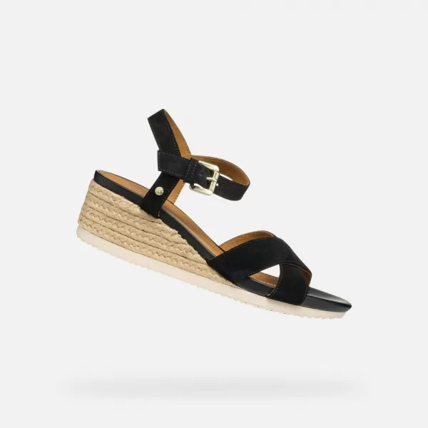  Sandale de dama GEOX ISCHIA CORDA G000706 NEGRU 