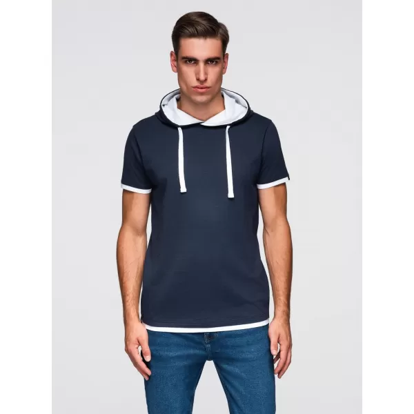  Tricou pentru bărbați OMBRE OM-TSCT-0256 ALBASTRU MARIN 