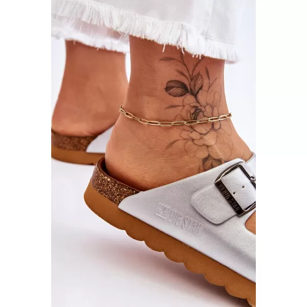  Papuci dama BIG STAR LL274476 SILVER Pantofi Big Star 