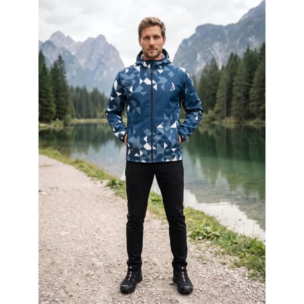 Jachetă softshell premium pentru bărbați ALTISPORT VOJ/ALM108JACK01 BLEUMARIN/ALB 