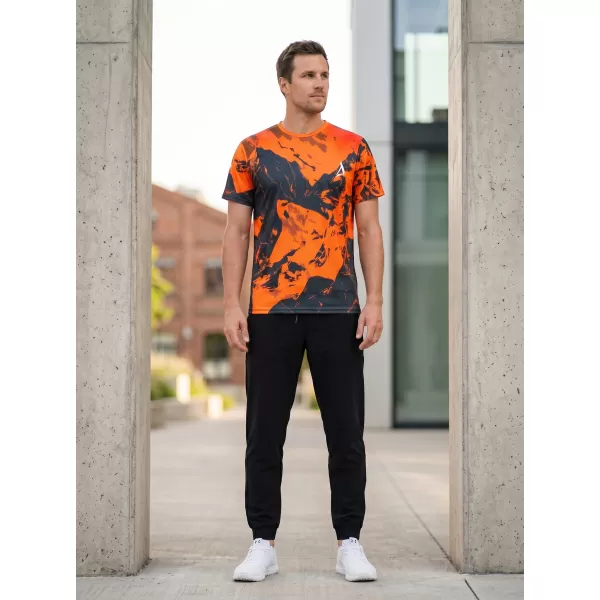  Tricou premium pentru bărbați ALTISPORT VOJ/ALM131TR01 PORTOCALIU/NEGRU 