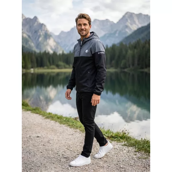 Jachetă softshell premium pentru bărbați ALTISPORT VOJ/ALM051JACK01 NEGRU CENUȘIU 