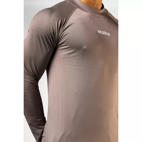  Tricou fără cusături cu mâneci lungi POWER 901 LIGHT BROWN ASH Nebbia 