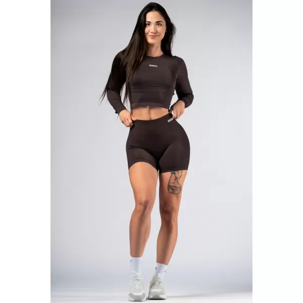  Pantaloni scurți push-up cu talie înaltă POWER 893 DARK BROWN Nebbia 