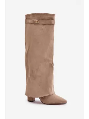 Pantofi de dama cu toc BOTO EVYRA 38561 KAKI