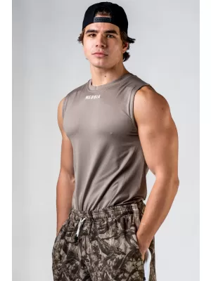 Tricou fără cusături și fără mâneci POWER 899 LIGHT BROWN ASH Nebbia