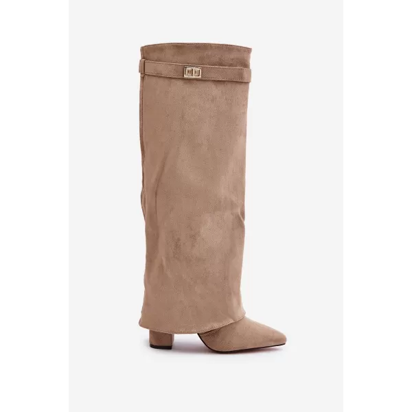  Pantofi de dama cu toc BOTO EVYRA 38561 KAKI 