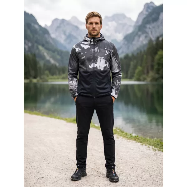  Jachetă softshell premium pentru bărbați ALTISPORT VOJ/ALM125JACK01 MASCA/NEGRU 
