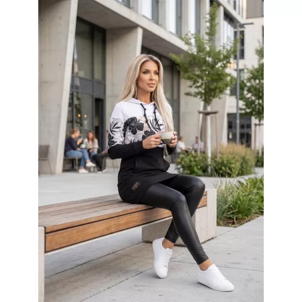  Hanorac de dama ALTISPORT HETHER NEGRU/ALB 