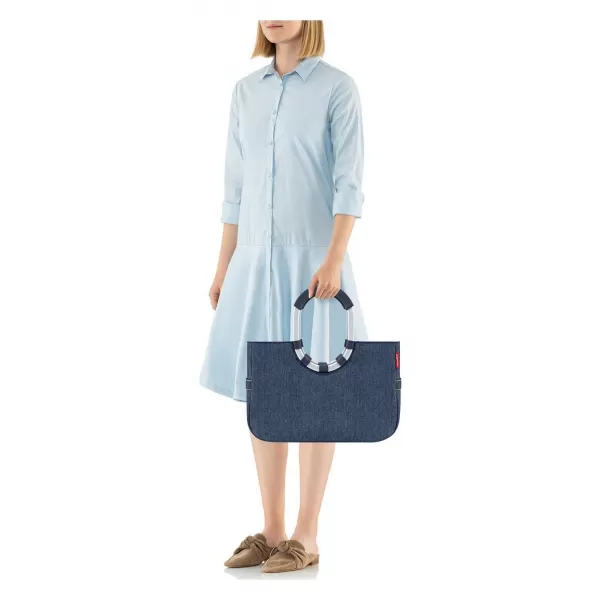 Sac REISENTHEL Loopshopper M HERINGBONE ALBASTRU ÎNCHIS 