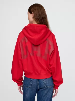 Hanorac de dama GAP CROPPED LOGO PULLOVER HOODIE 841725-12 SOS DE ROSII