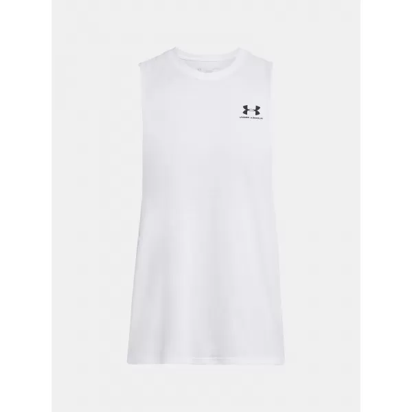  Maiou bărbătesc UNDER ARMOUR LEFT CHEST CUT OFF TANK 1329286-100 ALB 