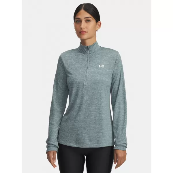  Tricou pentru femei UNDER ARMOUR TECH 1/2 ZIP- TWIST 1384225-587 ALBASTRU 