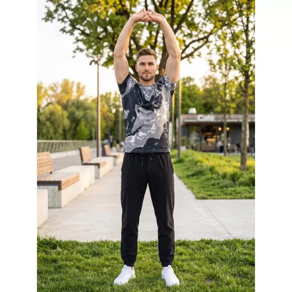  Tricou premium pentru bărbați ALTISPORT VOJ/ALM131TR01 GRI/NEGRU 