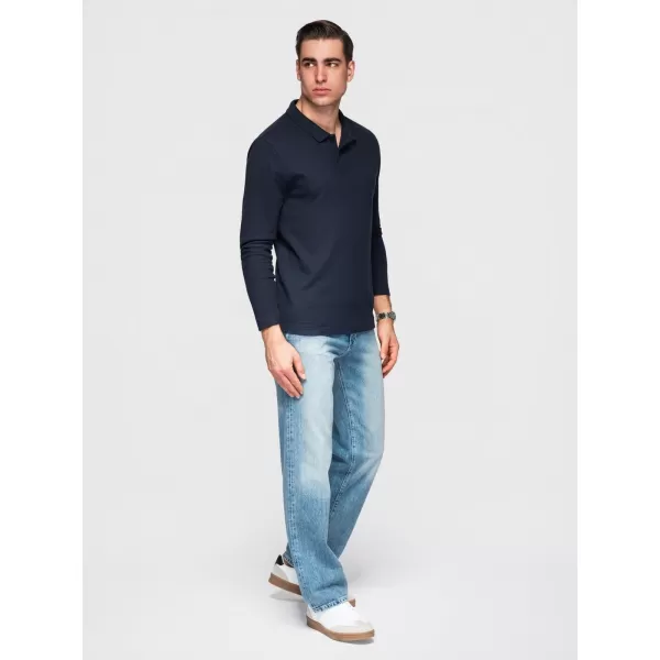  Tricou pentru bărbați OMBRE OM-POBL-0162 ALBASTRU MARIN 