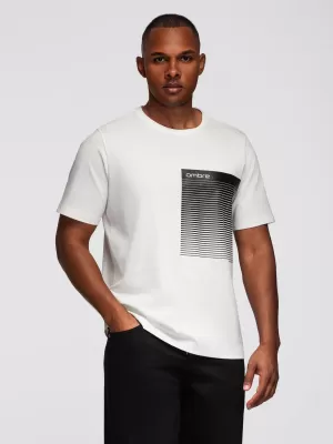 Tricou pentru bărbați OMBRE OM-TSPT-0246 ALB