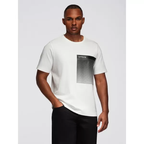  Tricou pentru bărbați OMBRE OM-TSPT-0246 ALB 