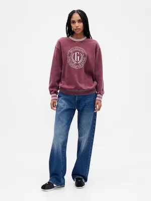 Hanorac de dama GAP LOGO SWEATSHIRT 817101-01 SPĂLĂTURĂ ROȘIE TOSCANĂ