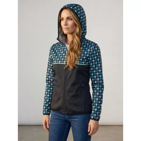  Jachetă softshell premium pentru femei ALTISPORT VOJ/ALW048JACK01 NEGRU ȘI ALBASTRU 