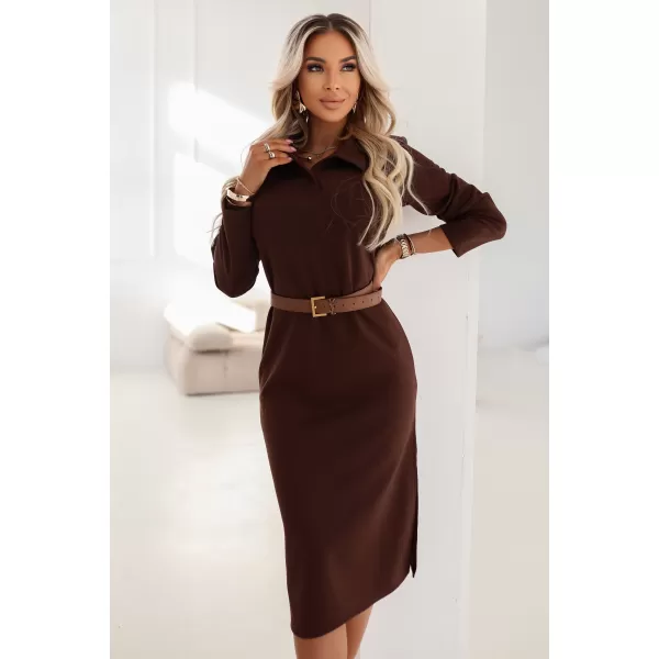  Rochie NUMOCO 649-1 CIOCOLATĂ 