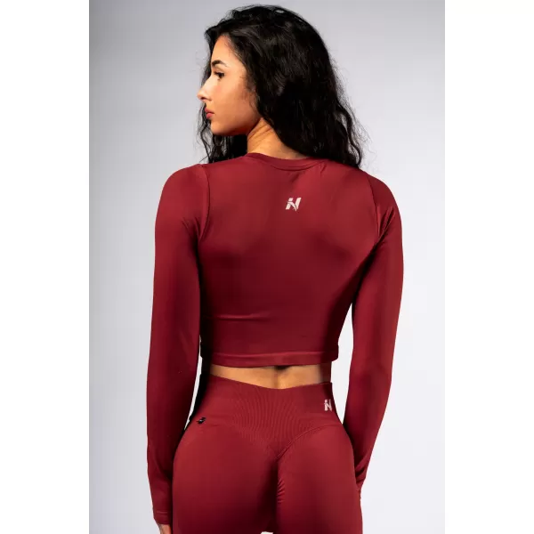  Crop top fără cusături, cu mâneci lungi POWER 892 RED Nebbia 