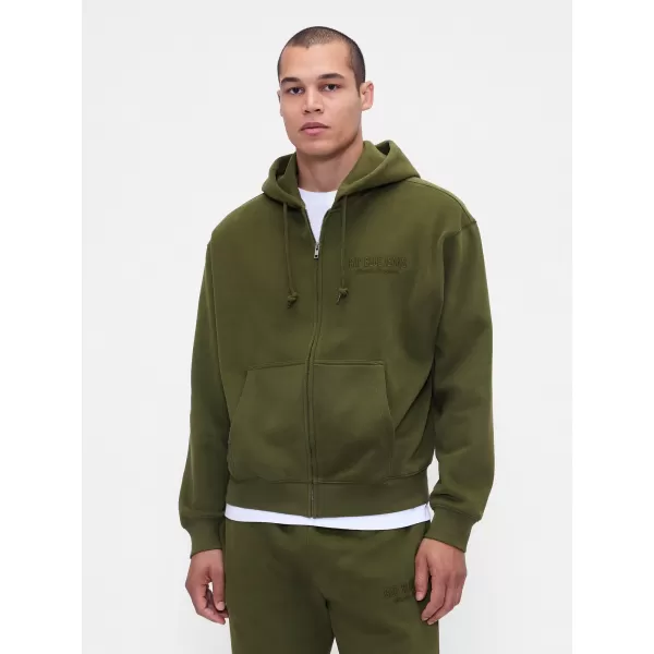  Hanorac pentru bărbați GAP LOGO PULLOVER HOODIE 822076-03 JACHETA ARMATA VERDE 