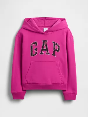 Hanorac pentru copii GAP LOGO HOODIE PULLOVER 843868-03 FUCSIA STRĂLUCITOR