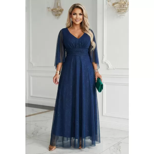  Rochie NUMOCO 655-3 ALBASTRU ÎNCHIS 