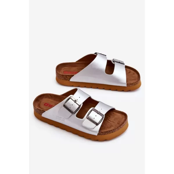  Papuci dama BIG STAR LL274476 SILVER Pantofi Big Star 