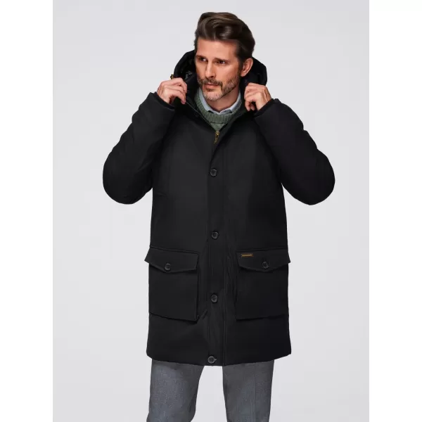  Parka pentru bărbați OMBRE OM-JAPJ-0287 NEGRU 