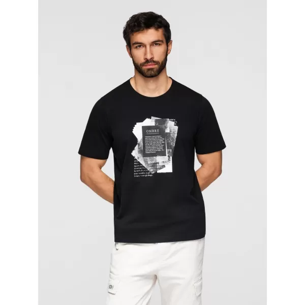  Tricou pentru bărbați OMBRE OM-TSPT-0261 NEGRU 