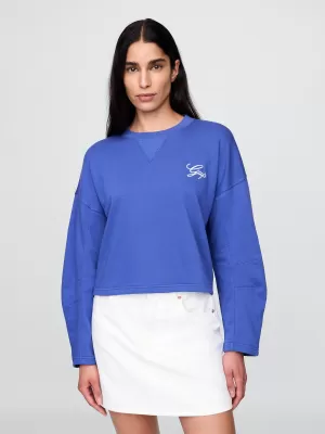 Hanorac de dama GAP LOGO HORSESHOE SWEATSHIRT 767368-02 ALBASTRU ORBITOR