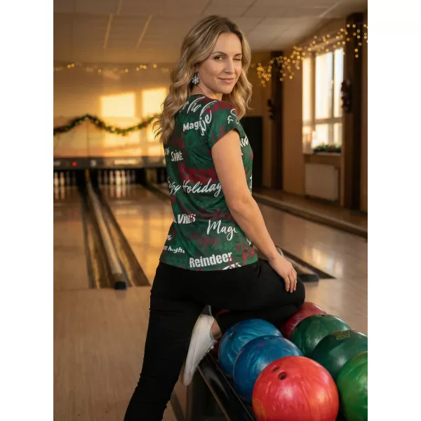  Tricou de Crăciun premium pentru femei ALTISPORT VOJ/ALWVN9TR06 VERDE 