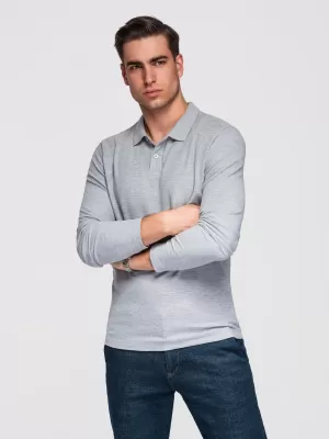 Tricou pentru bărbați OMBRE OM-POBL-0162 MELANGE GRI