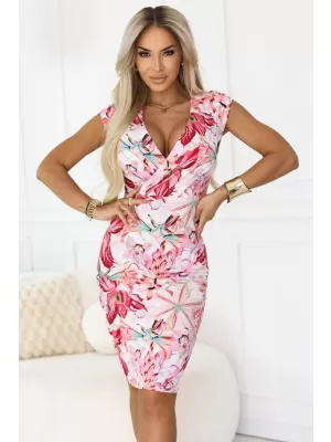 Rochie NUMOCO 379-6 ALB CU FLORI
