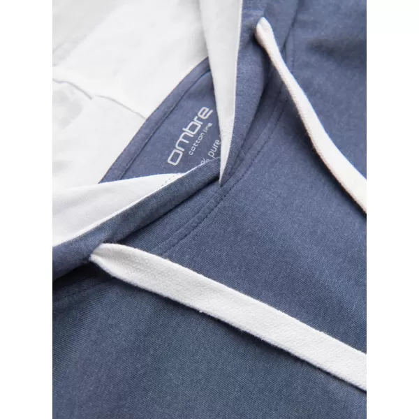  Tricou pentru bărbați OMBRE OM-TSCT-0256 MELANGE ALBASTRU ÎNCHIS 