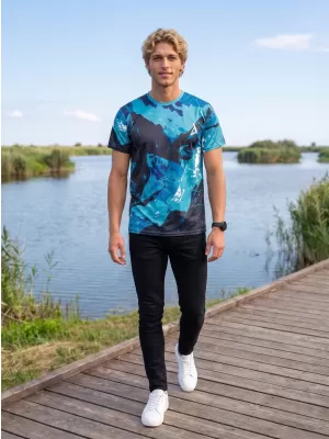 Tricou premium pentru bărbați ALTISPORT VOJ/ALM131TR01 KEROSEN/NEGRU