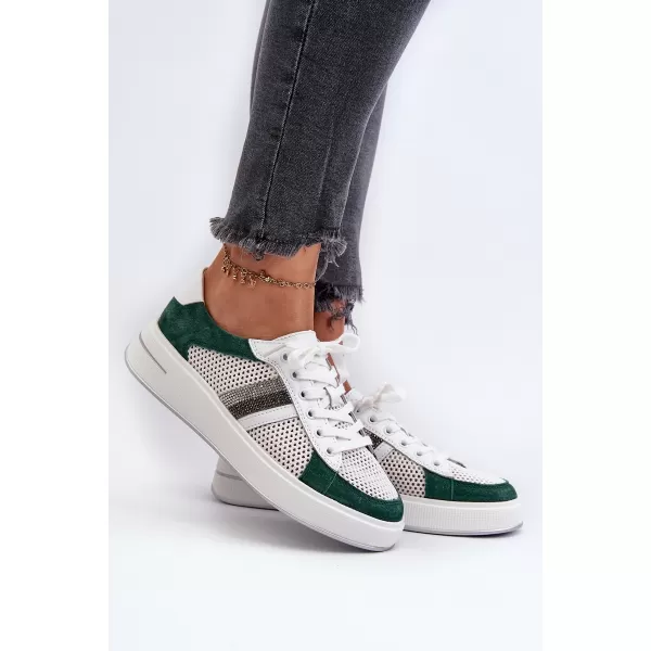  Adidași de damă D&A LR110 ALB/VERDE 