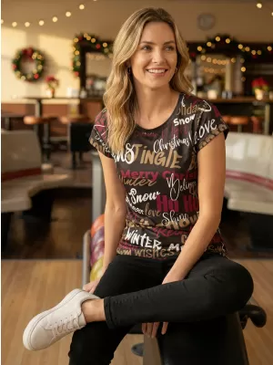 Tricou de Crăciun premium pentru femei ALTISPORT VOJ/ALWVN9TR06 MARO