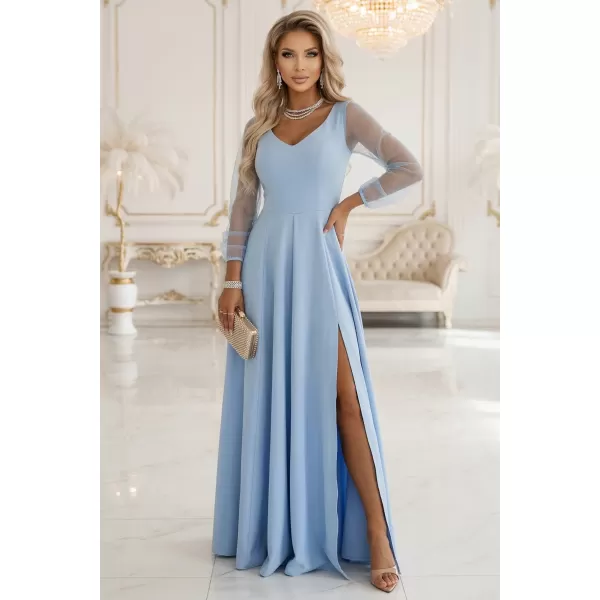  Rochie NUMOCO 640-5 ALBASTRU DESCHIS 