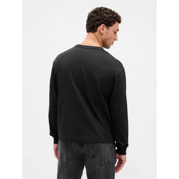  Tricou pentru bărbați GAP LONGSLEEVE TEE 838354-00 NOAPTE FĂRĂ LUNĂ 