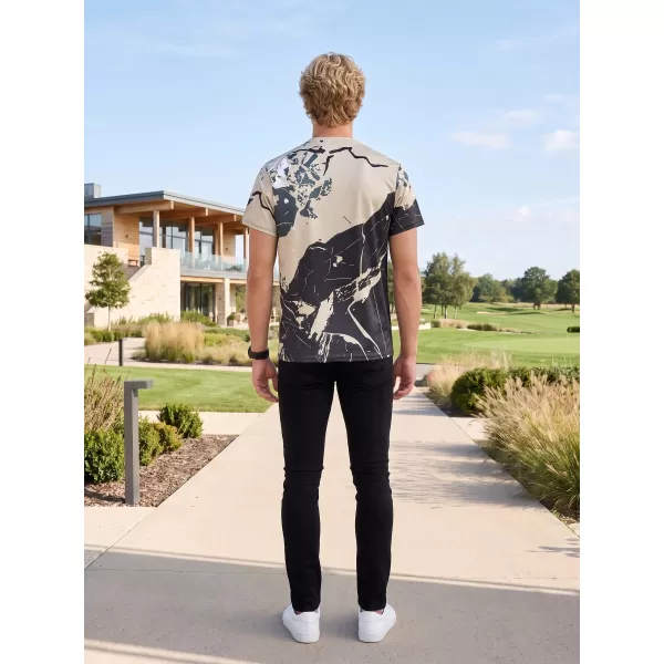  Tricou premium pentru bărbați ALTISPORT VOJ/ALM131TR01 BEJ/NEGRU 
